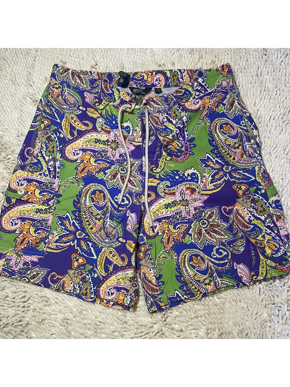 Polo Ralph Lauren Swim Trunks Mens Large Floral Board Shorts Hawaiian Tropical - Picture 1 of 6